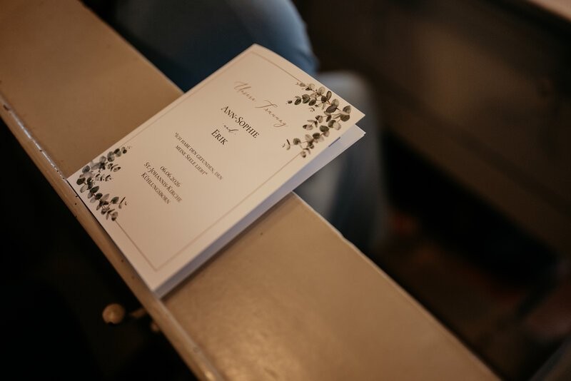 Hochzeitspapeterie der Hochzeit in Kühlungsborn